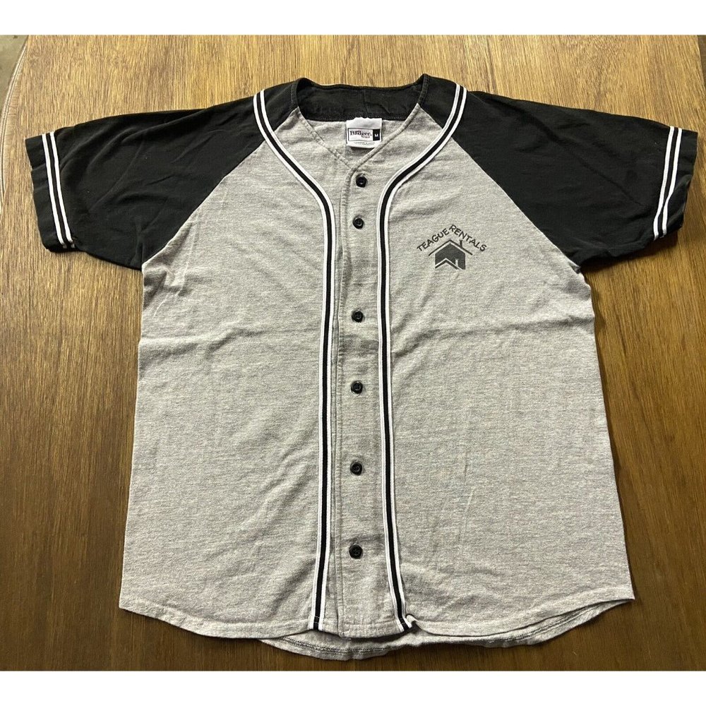 Vintage Badger Sports Gray Graphic Button Up Jersey Men's Medium